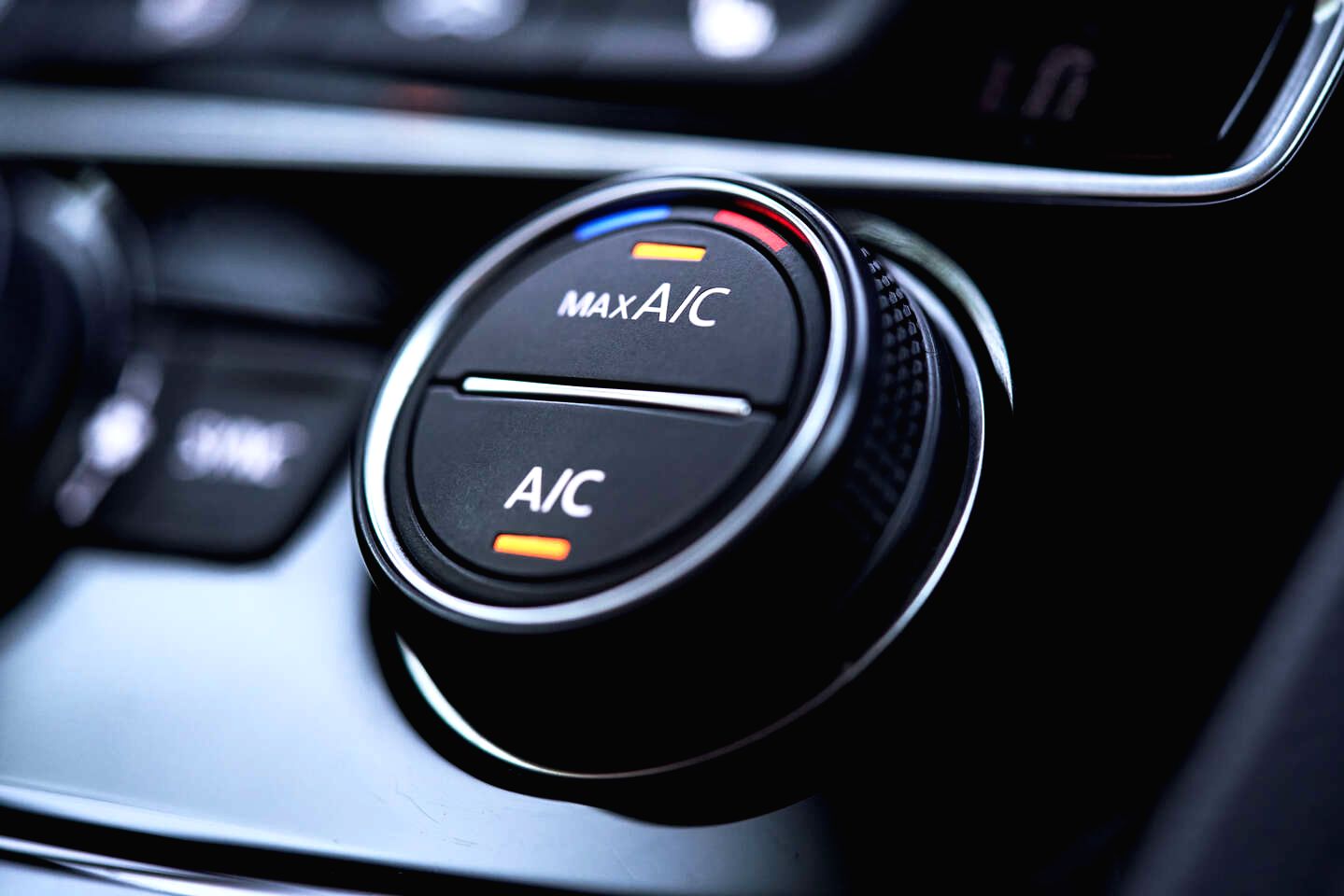 Air conditioning button inside a lorry cabin
