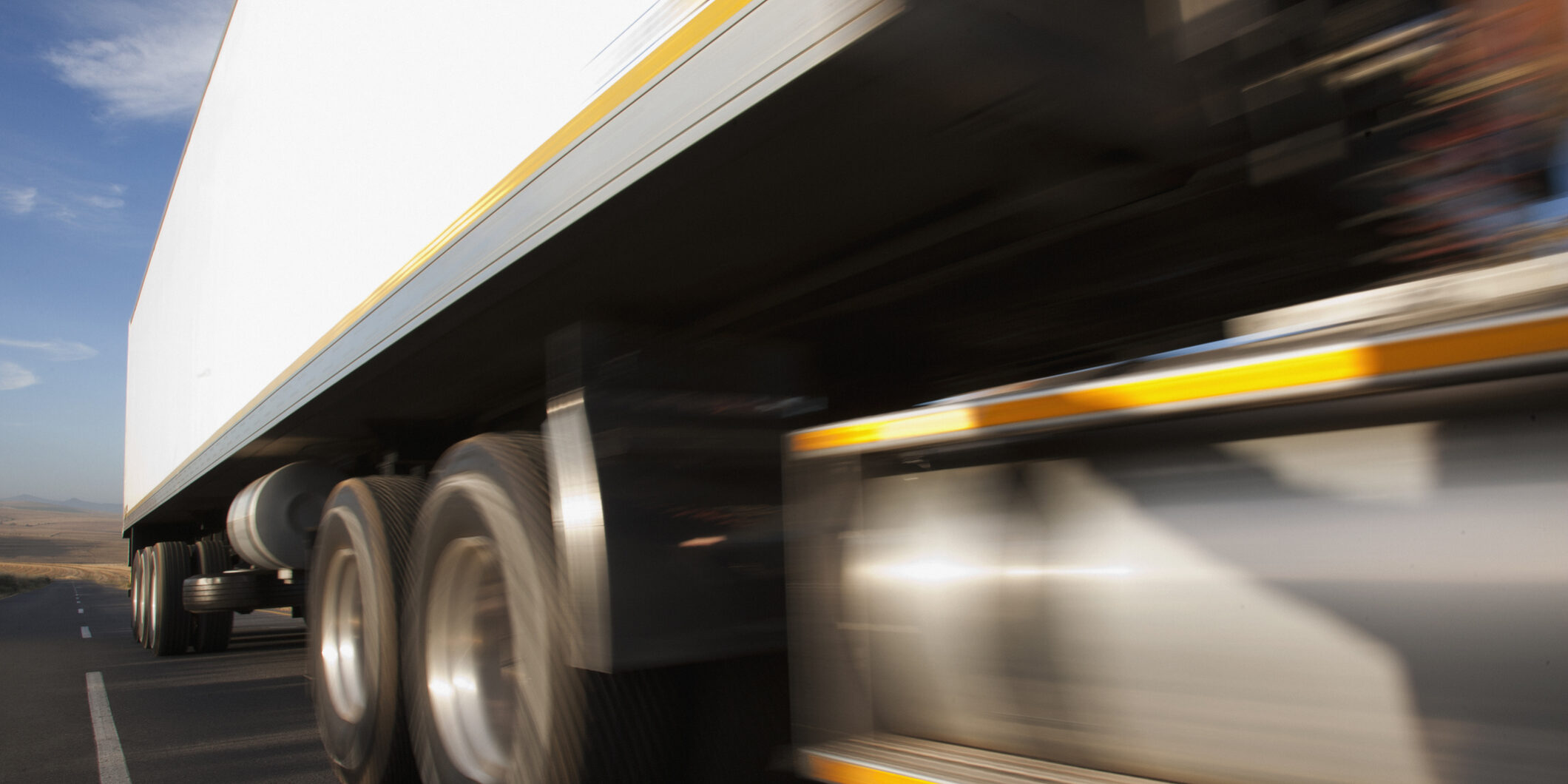 Low Angle Dynamic Shot Of Truck