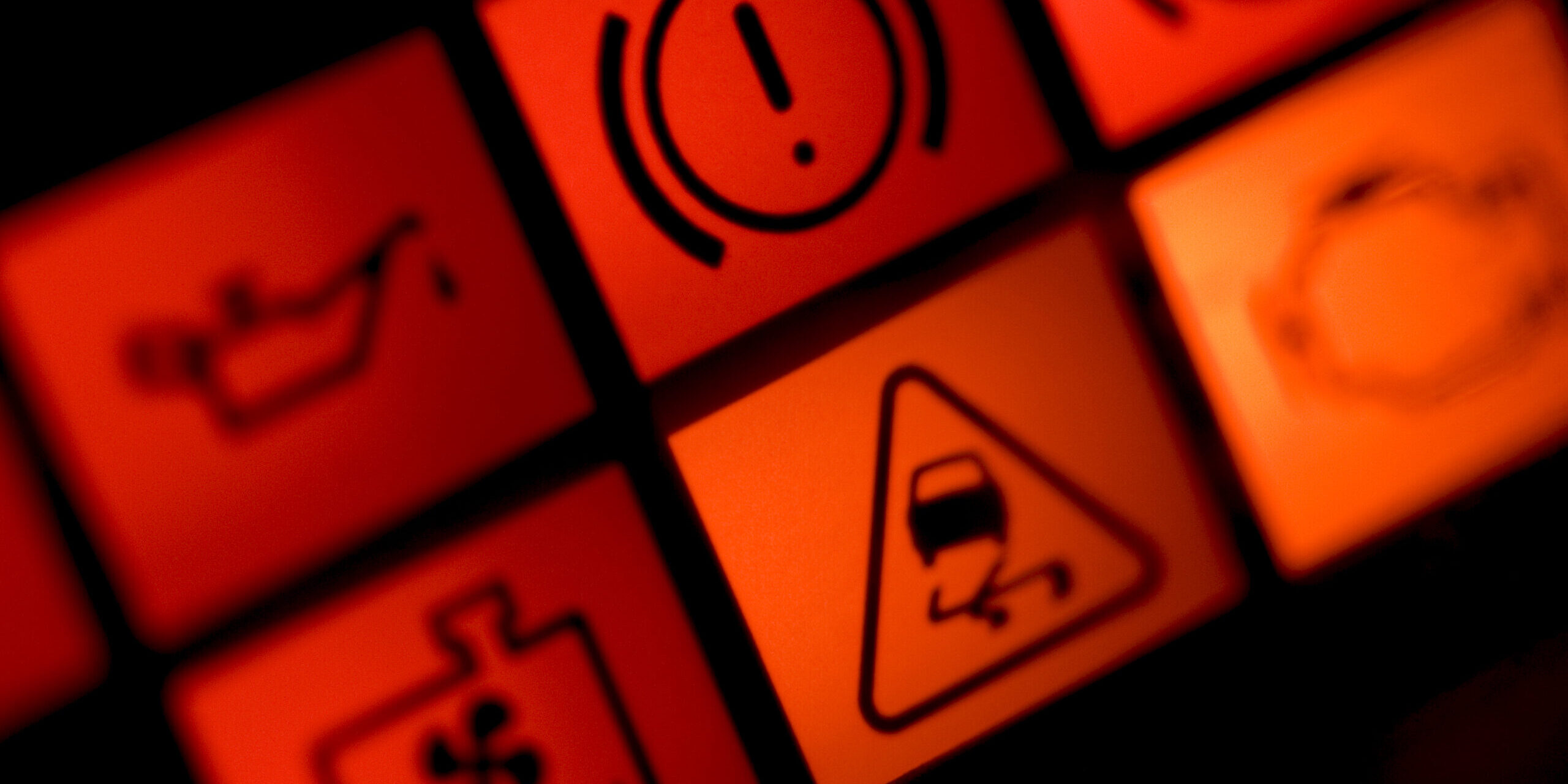 Set of red warning lights