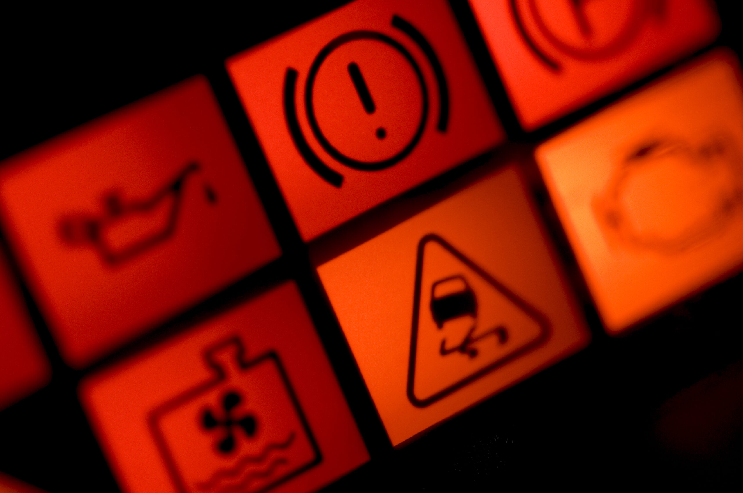Set of red warning lights