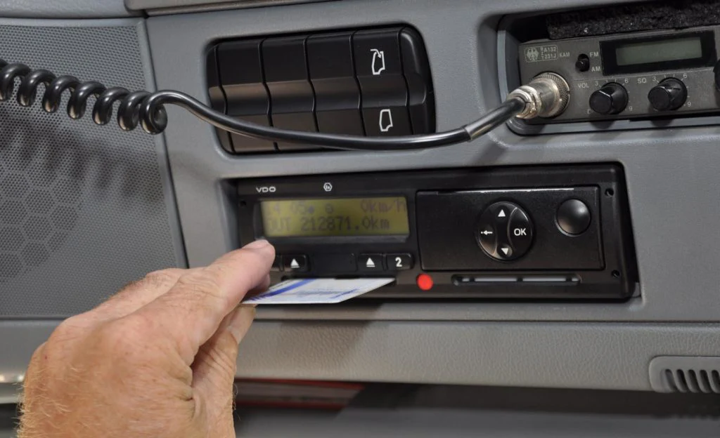 Inserting Driver Card Into Digital Tachograph Unit