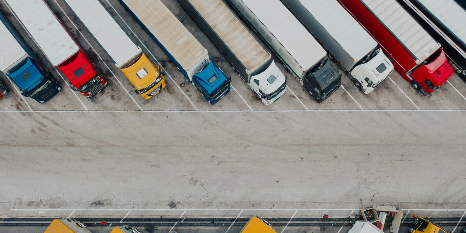 Aerial View Of Truck Fleet